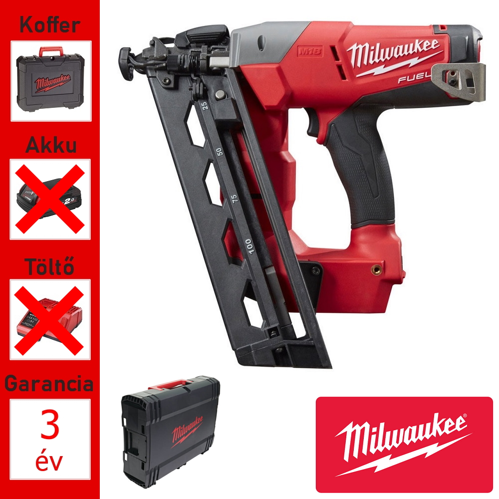 Milwaukee 18V akkus finiselő szögbelövő géptest + koffer